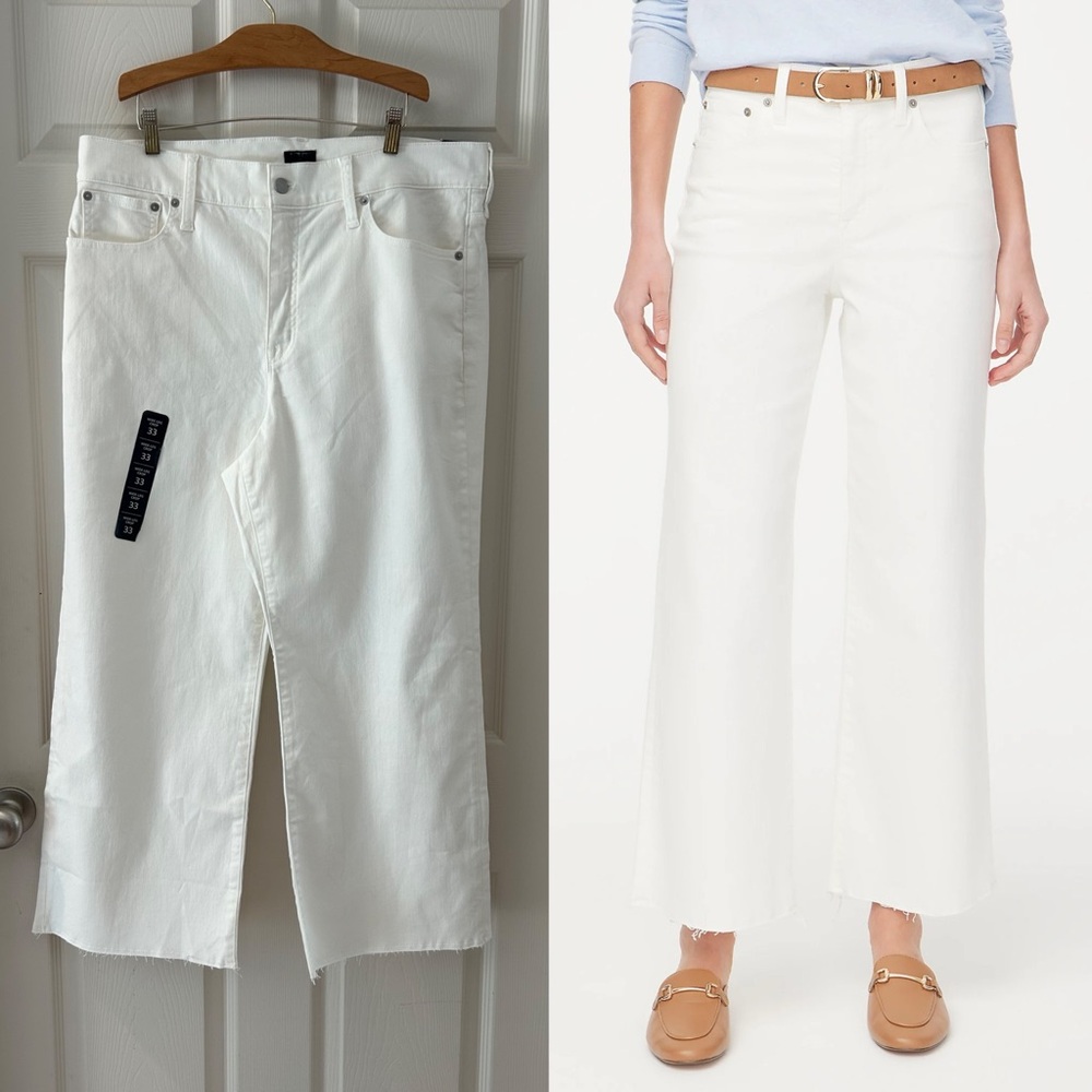 J. Crew White Flare & Wide Leg Jeans